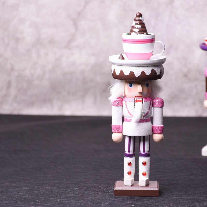 Decorative nutcracker made of pine wood, 25 cm
