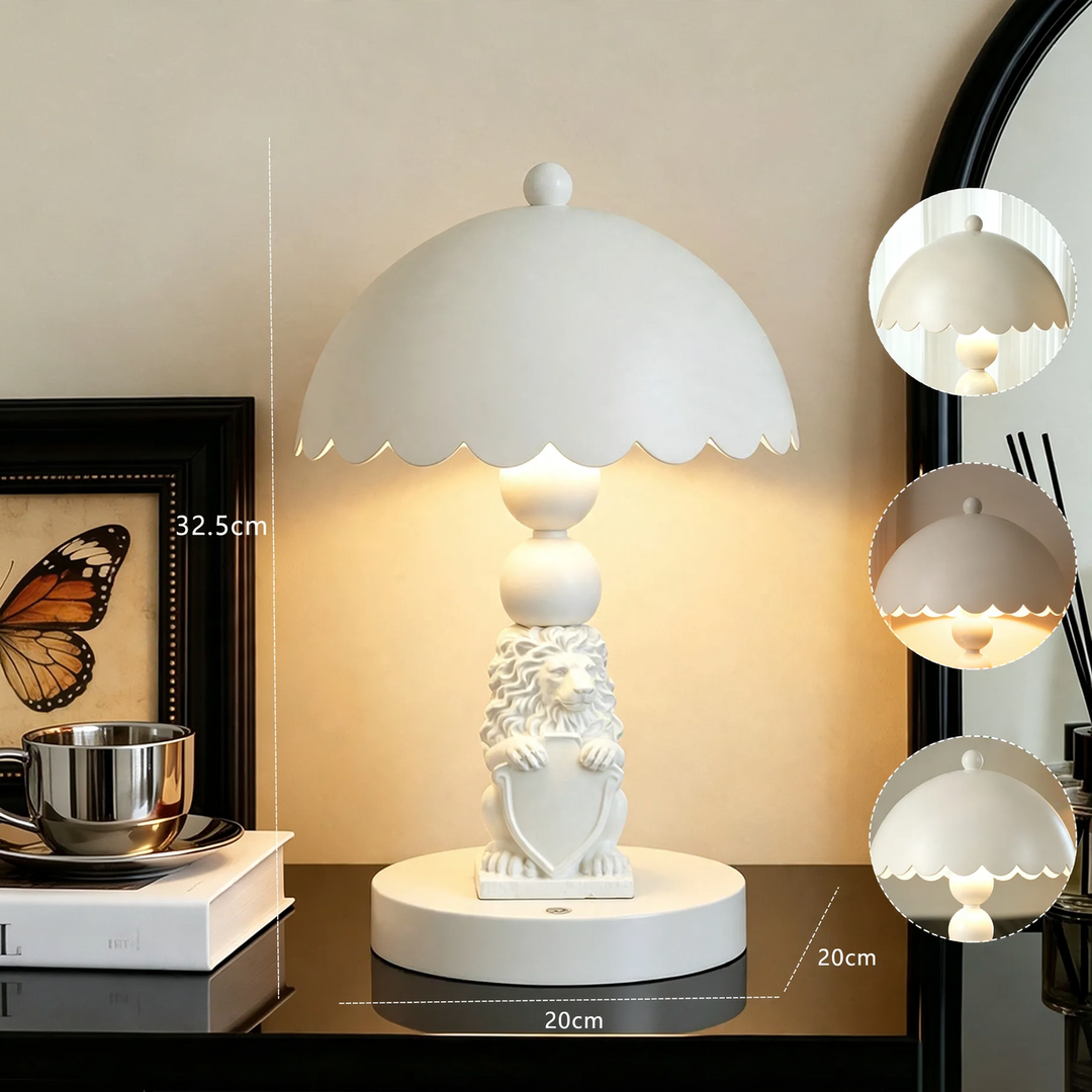 White Lion Table Lamp in European Style