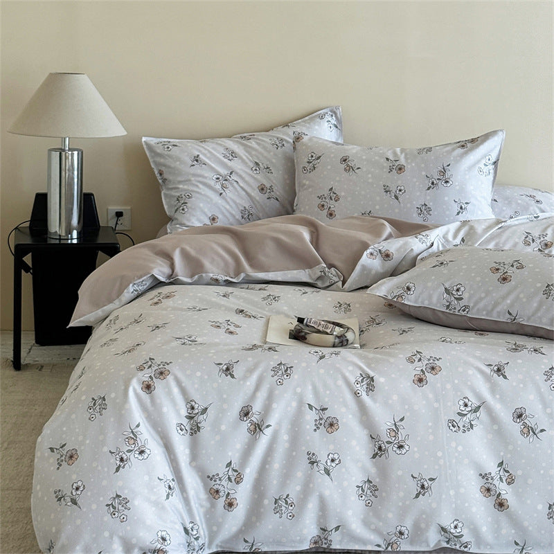 Bedding set made of long-staple cotton, floral pattern