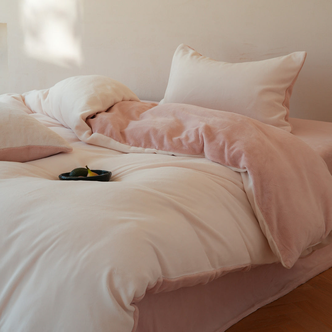 Milk fiber bedding set, 4-piece, winter, solid color