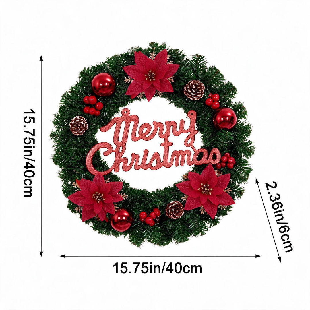 Christmas wreath with Merry Christmas lettering
