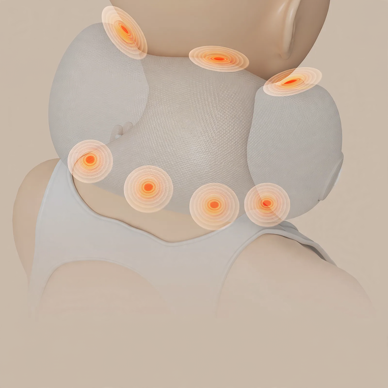 U-shaped neck massage pillow with 8-point vibration