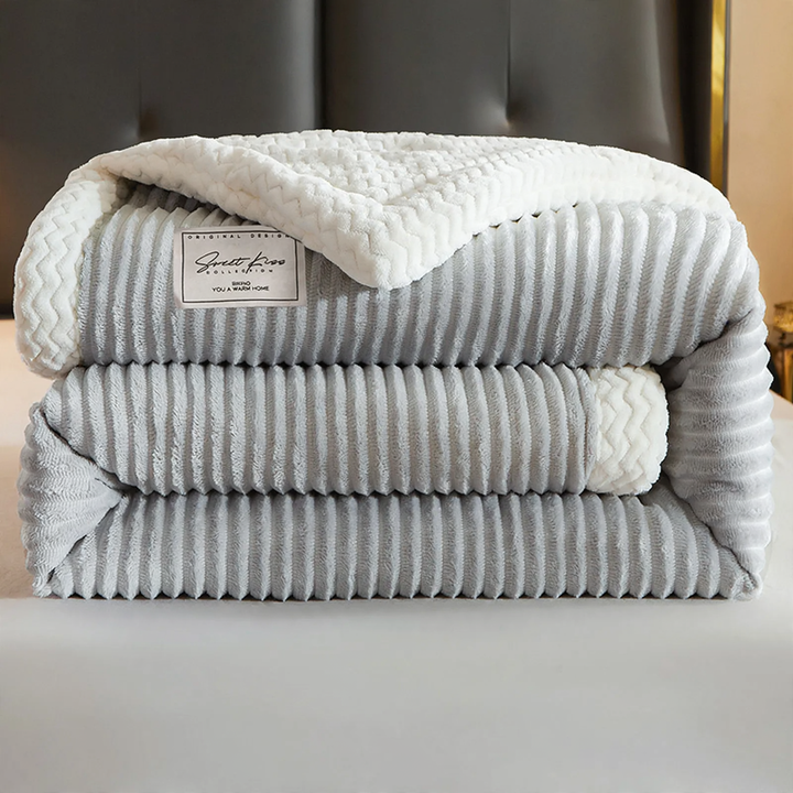 Warm coral fleece blanket for office and home