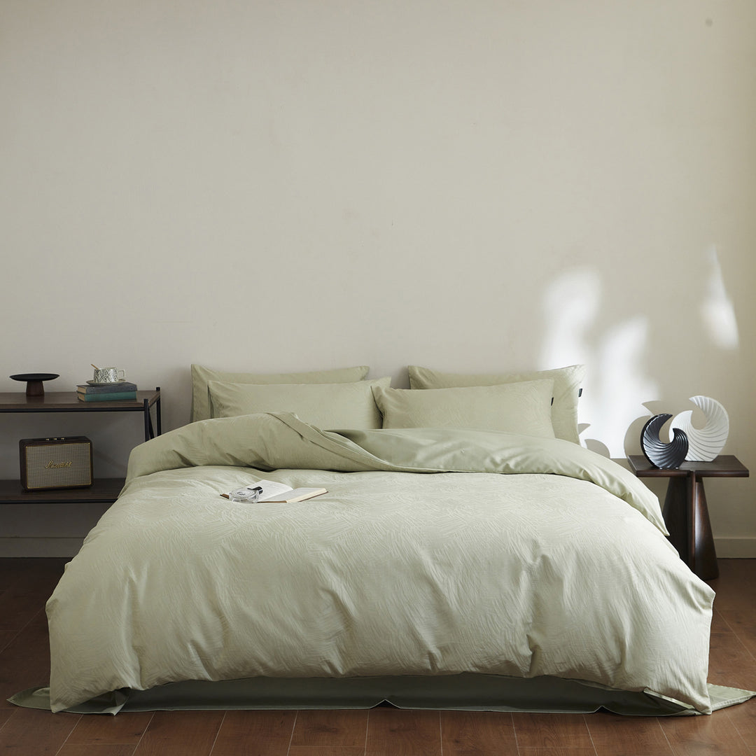 Bedding set made of washed long-staple cotton, jacquard