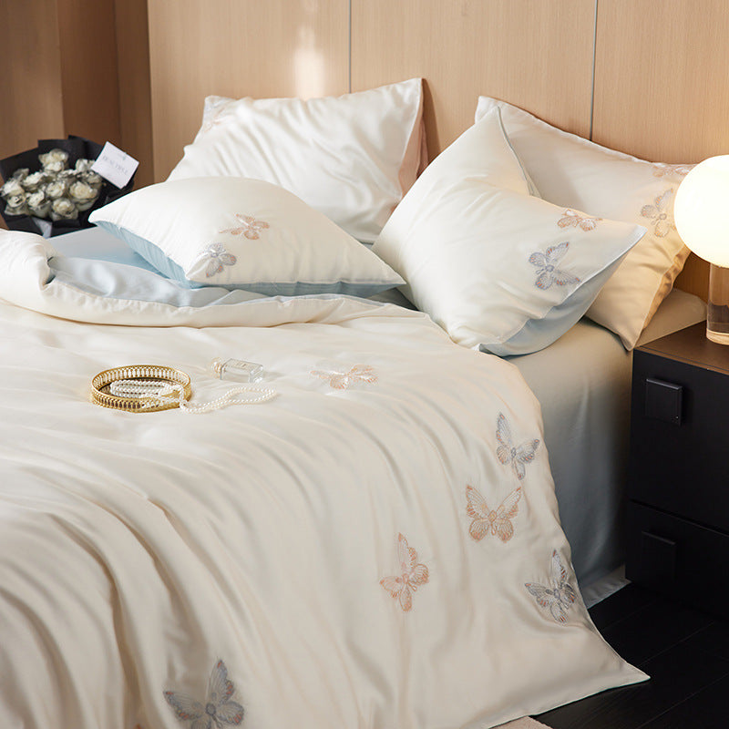 Bedding set, 4-piece, Lyocell, butterfly motif