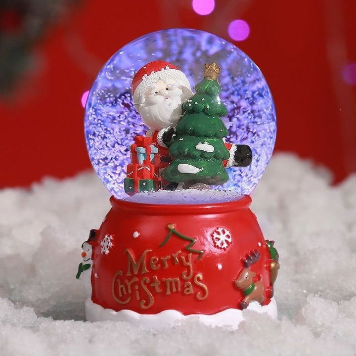 Christmas snow globe with music and light