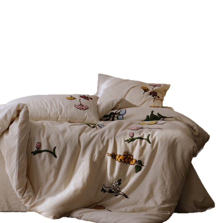 Bedding set made of cotton and linen, 4-piece