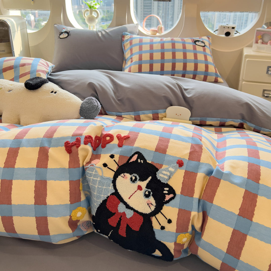 Cozy 4-piece bedding set made of brushed cotton