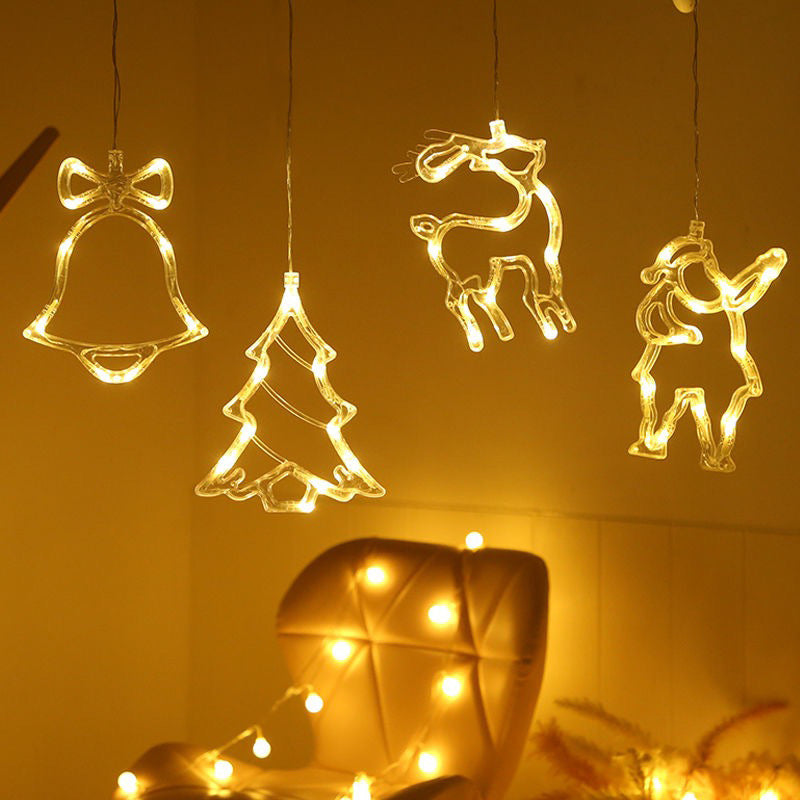 LED pendant light with suction cup for festive windows