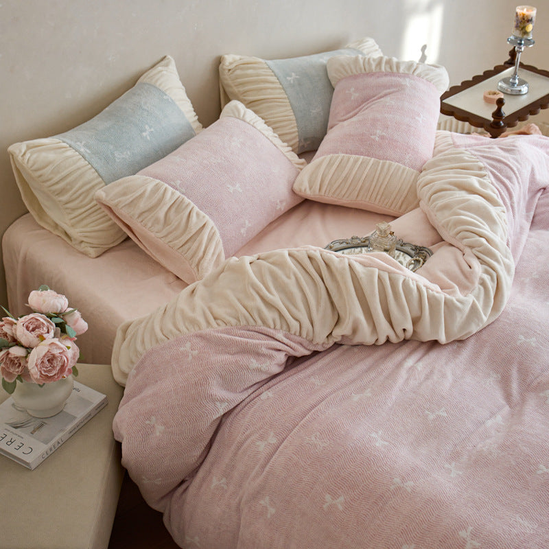French, warm plush bedding set, 4-piece
