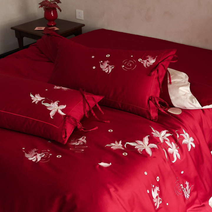 Four-piece bedding set made of long-staple cotton