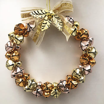 Christmas wreath made of iron with bells