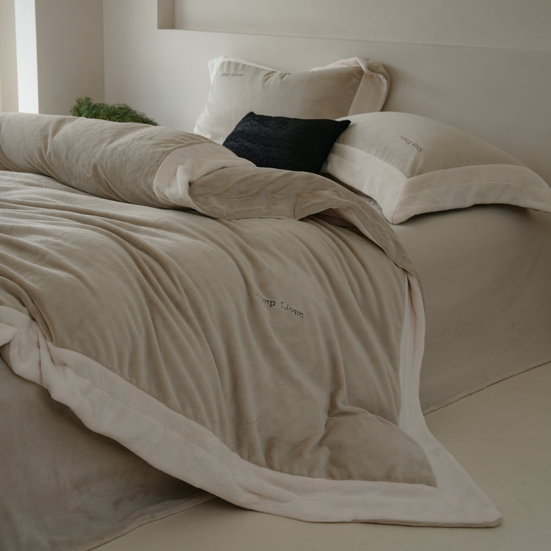 Milk fiber fleece duvet cover set, extra warm