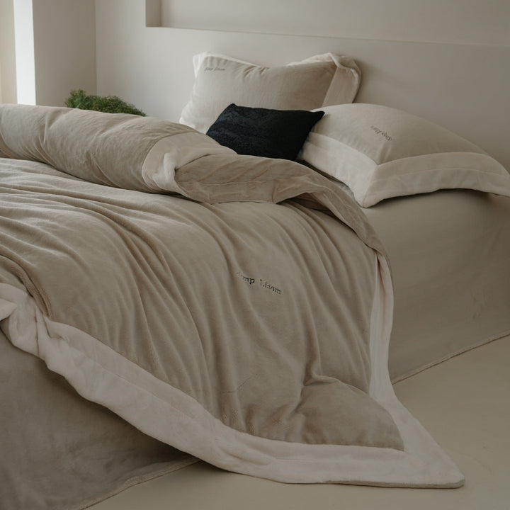 Milk fiber fleece duvet cover set, extra warm