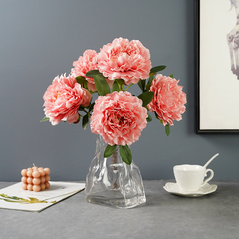 Artificial 5 large head peony flowers | Stornfield