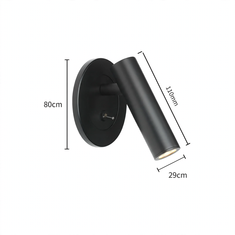 Wall lamp with reading light and USB charging port