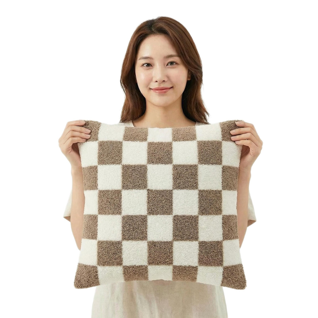 Cushion cover with wave pattern, cotton-linen, 45×45 cm