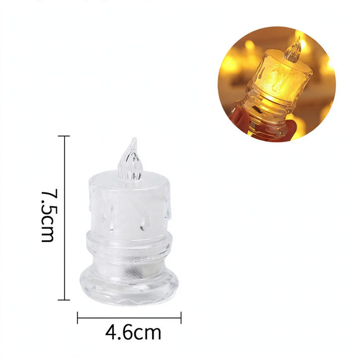 LED Crystal Candle Light with deceivingly real look