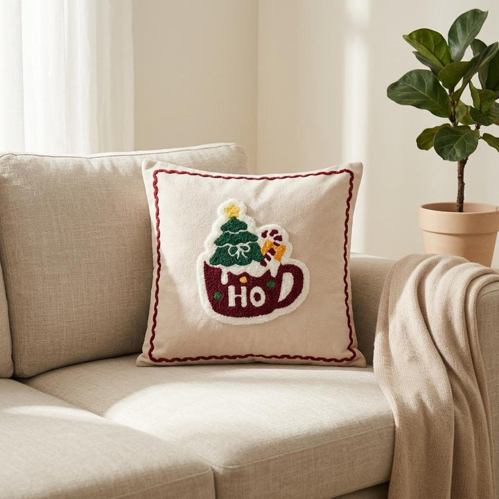 Christmas embroidery cushion cover, 45×45 cm