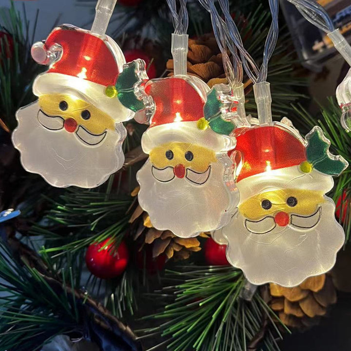 LED string lights with Christmas motifs for festive decoration