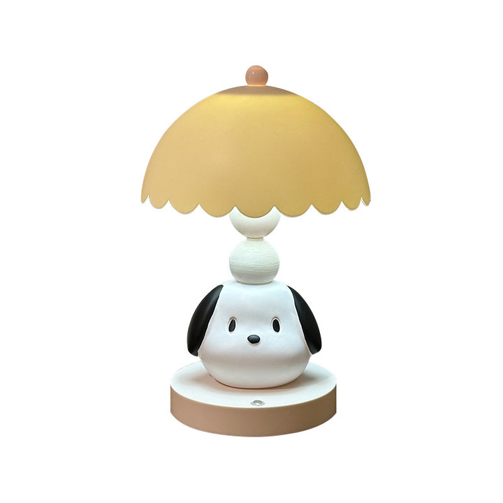 Dog table lamp in white, collapsible