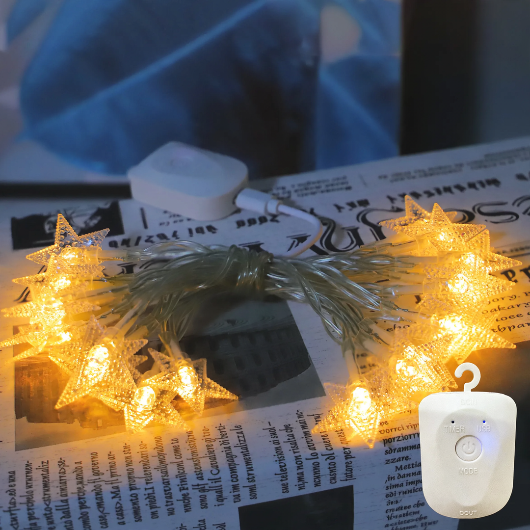 LED string lights with remote control, rechargeable
