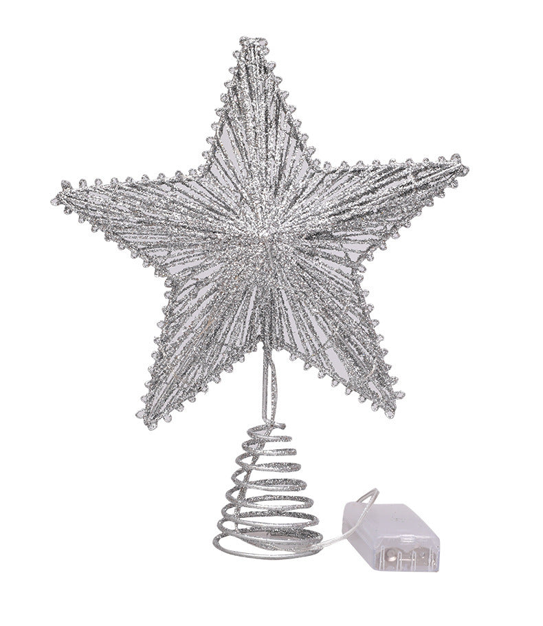 Christmas tree top star made of iron with lighting