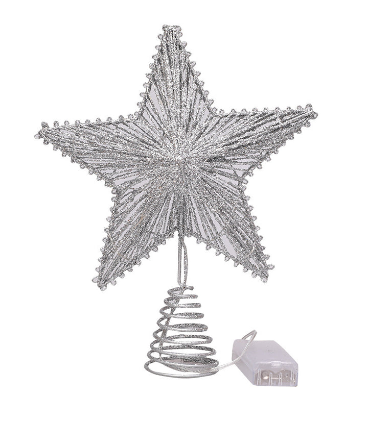 Christmas tree top star made of iron with lighting