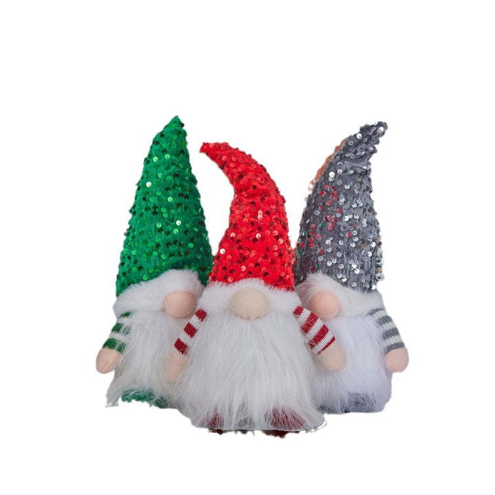 Lighted Christmas elf figure with sequin hat