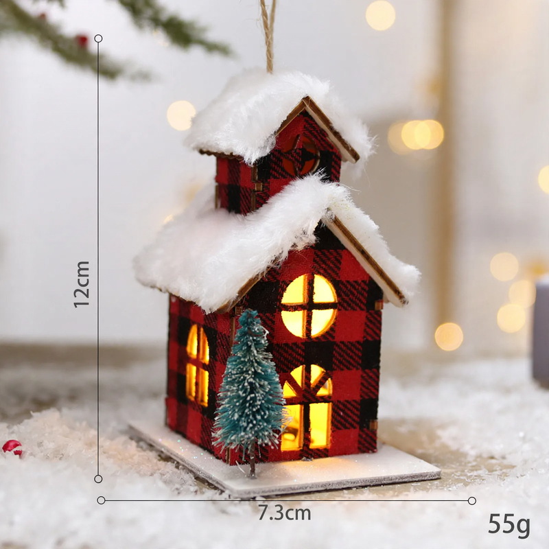 Decorative Christmas wooden house with lighting
