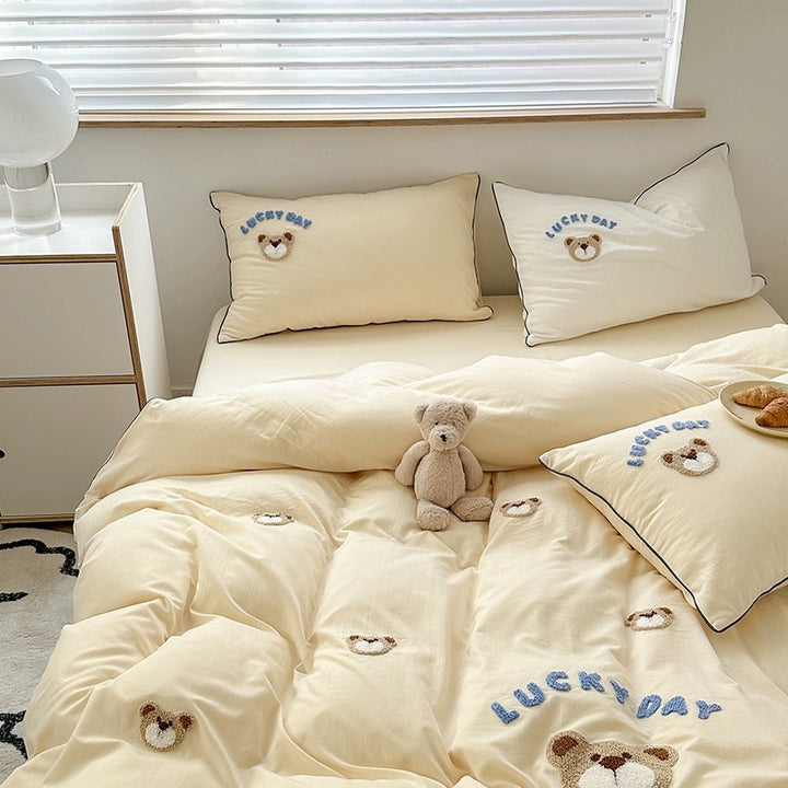 Bedding set made from washed cotton, cartoon design