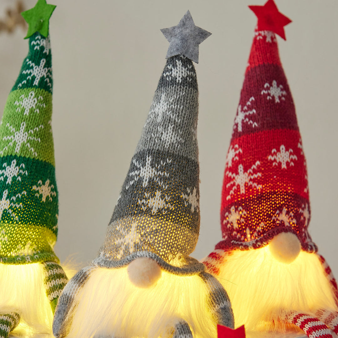 Glowing gnome figure for festive decoration