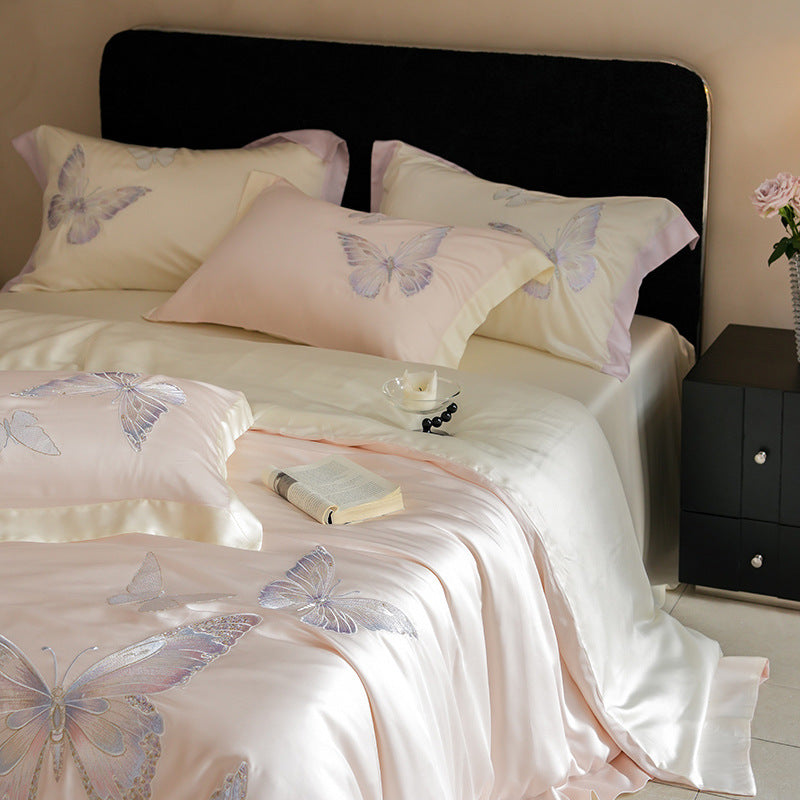 Bedding set, 4-piece, Lyocell, butterfly motif