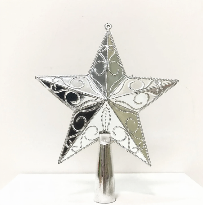 Christmas tree top star made of wire