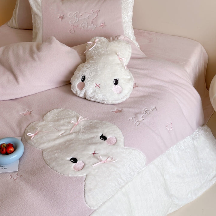 Winter bedding set made of milk fiber fleece, soft and warm