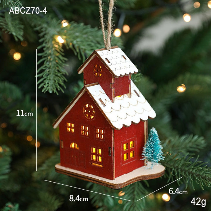 Illuminated wooden house for the Christmas season