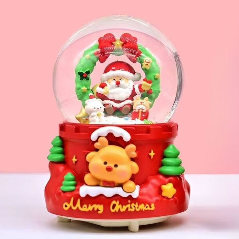 Christmas snow globe with music and light