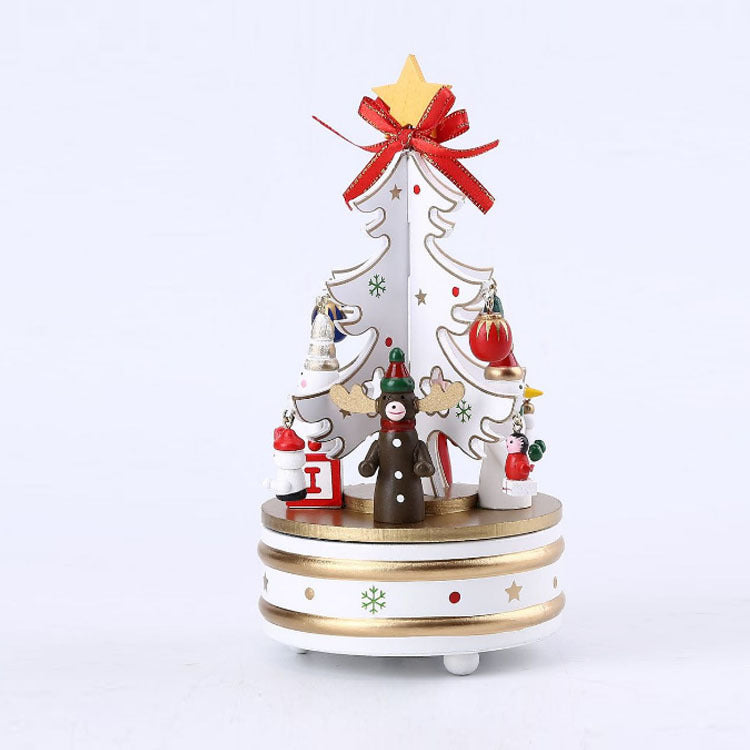 Decorative Christmas tree musical box made of wood