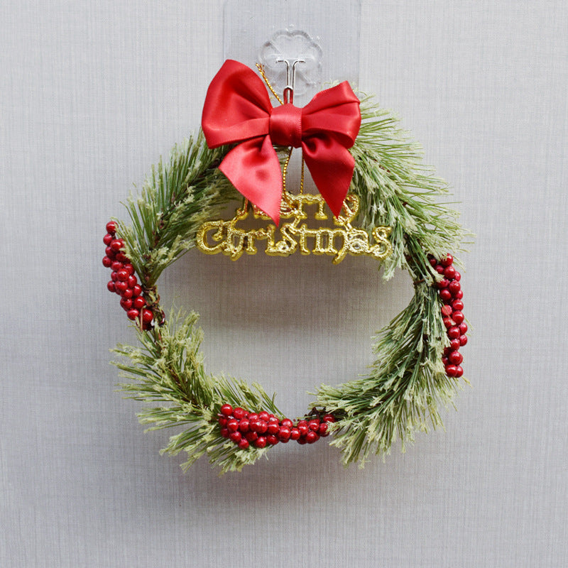 Mini Christmas wreath 15 cm with decoration