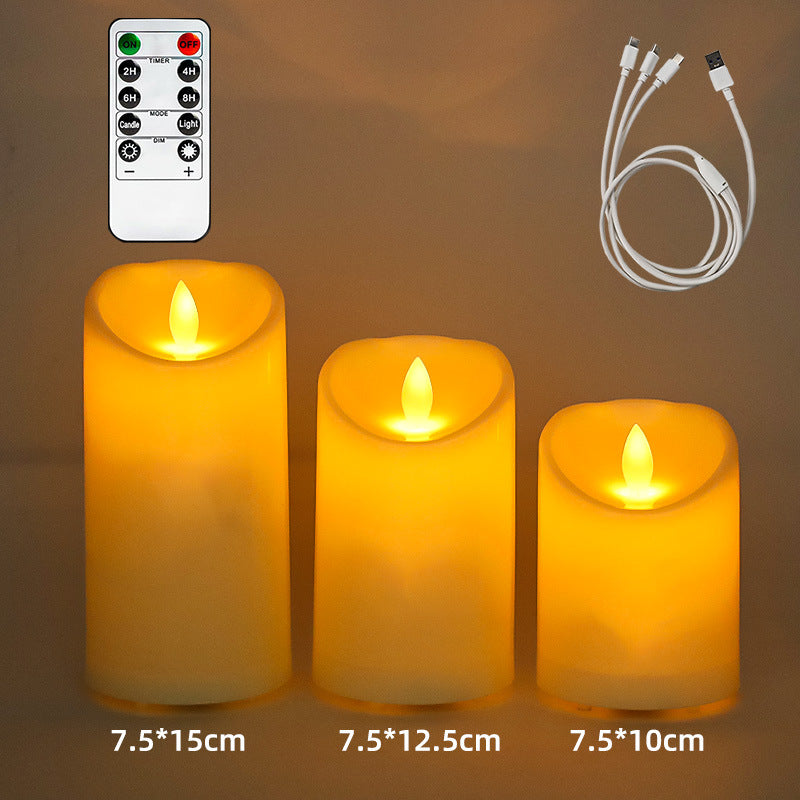 Rechargeable LED Real Wax Look Candle