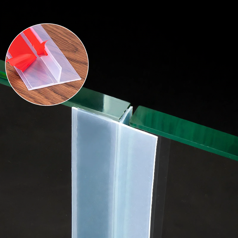 T-profile door bottom seal for glass and wooden doors