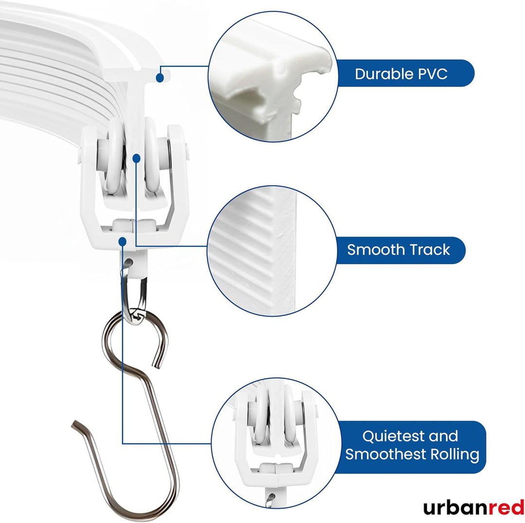 Flexible curtain rail, 5 m, PVC