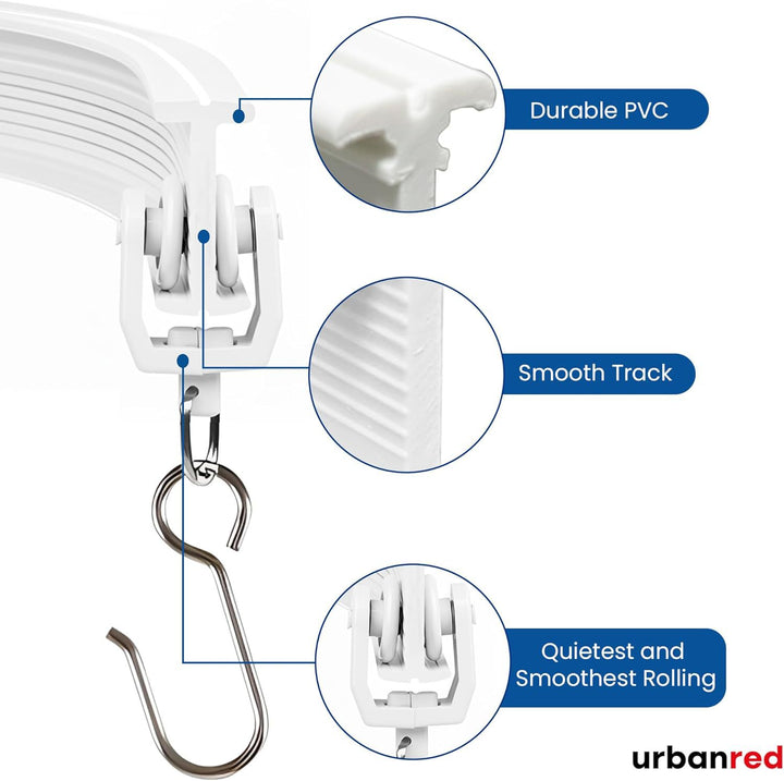 Flexible curtain rail, 5 m, PVC