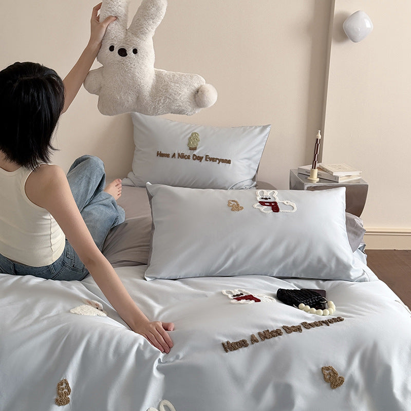 Bedding set made of long-staple cotton, satin, 4-piece