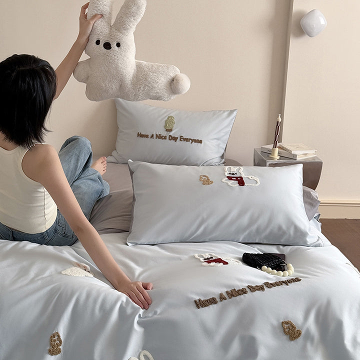 Bedding set made of long-staple cotton, satin, 4-piece