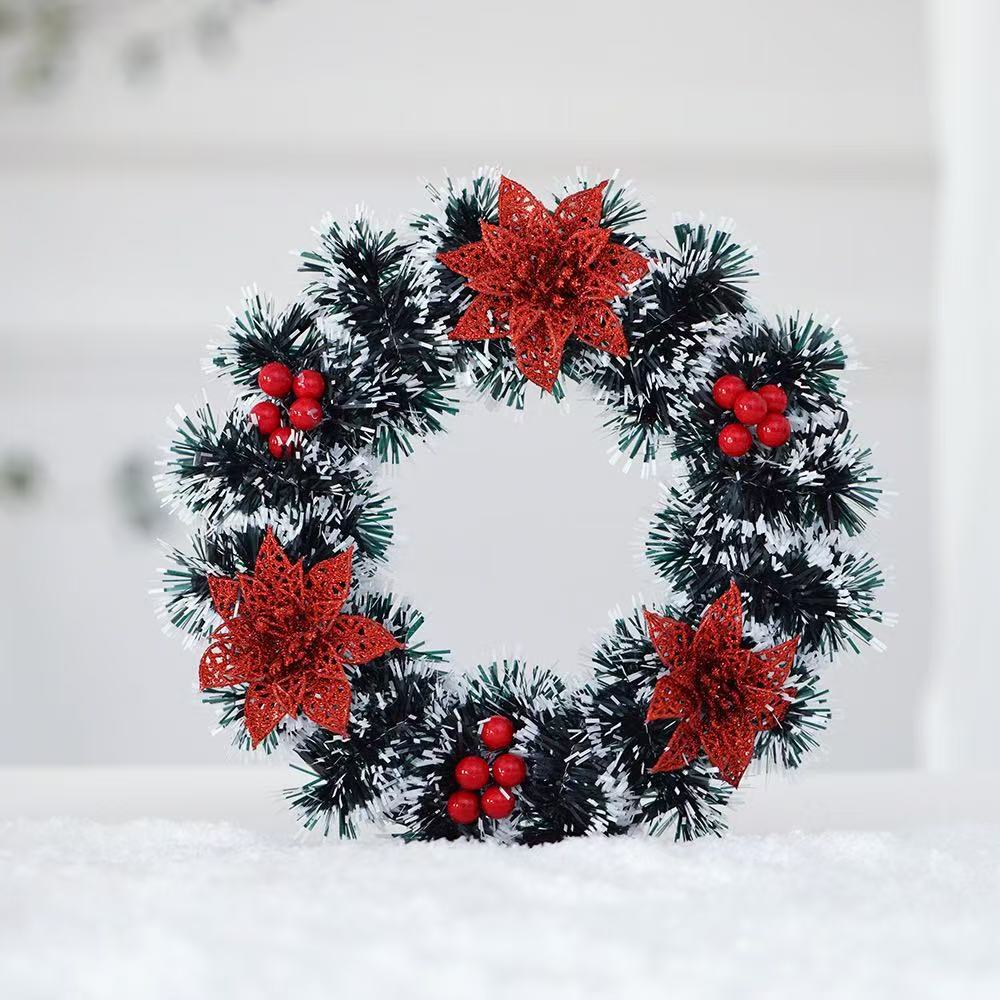 Decorative Christmas wreath with festive accents