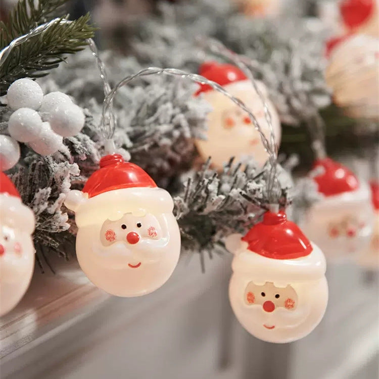 LED string lights with Christmas motifs for festive decoration