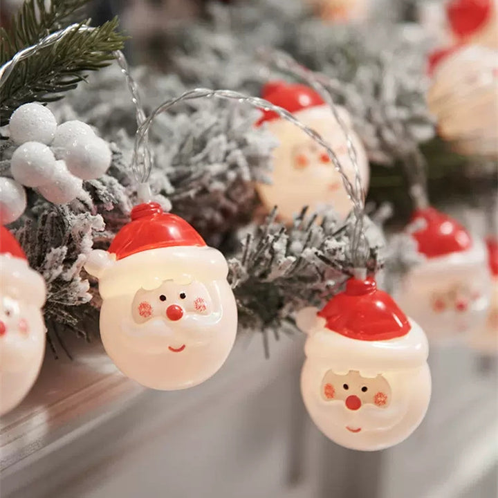 LED string lights with Christmas motifs for festive decoration