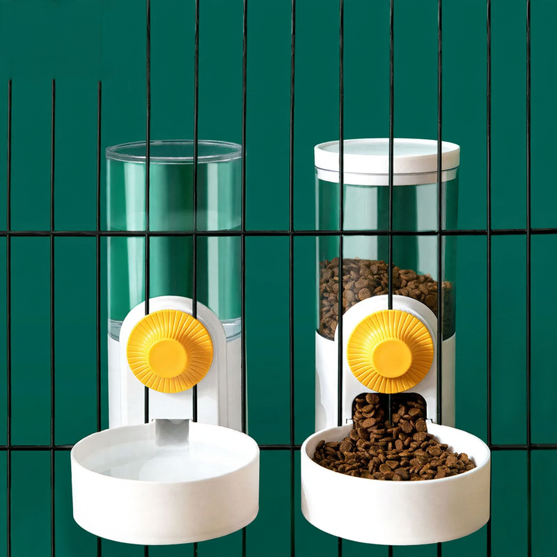 Hanging litter and water troughs for cages