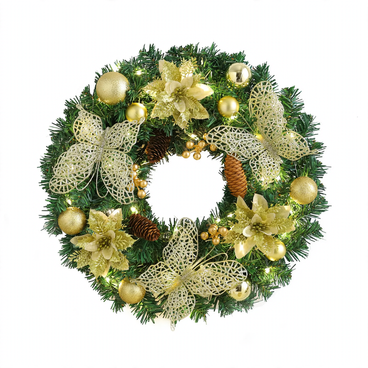 Christmas wreath made of PVC in a modern style